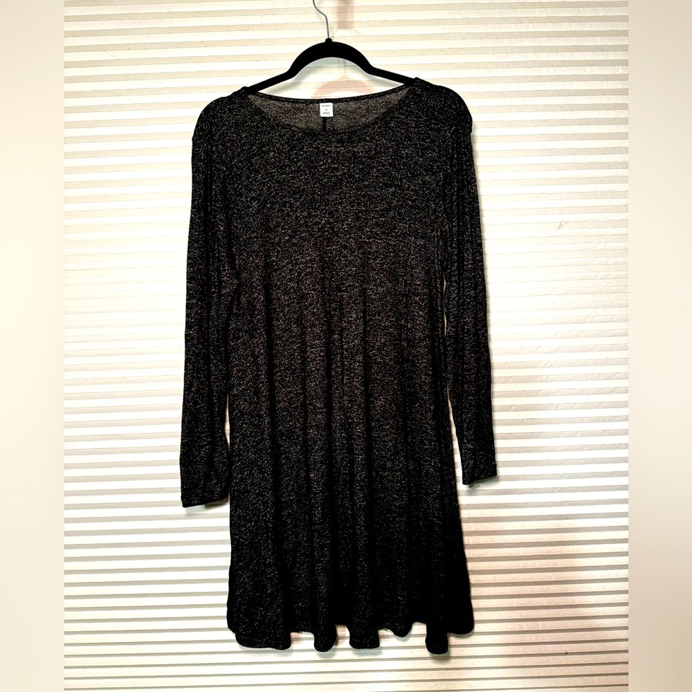 Chic Black space dyed Knit Dress